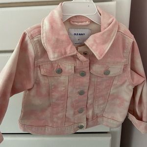 Adorable pink/white jean jacket. Never worn.